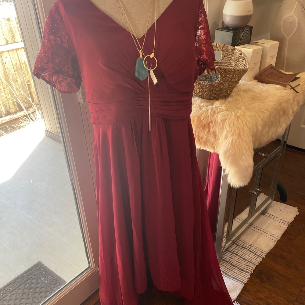 long maroon/ red dress